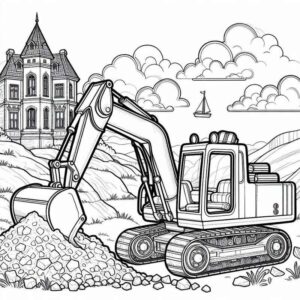 Desenho de Escavadeira Desenho Colorir Imprimir 18