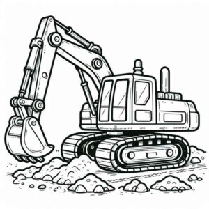 Desenho de Escavadeira Desenho Colorir Imprimir 19
