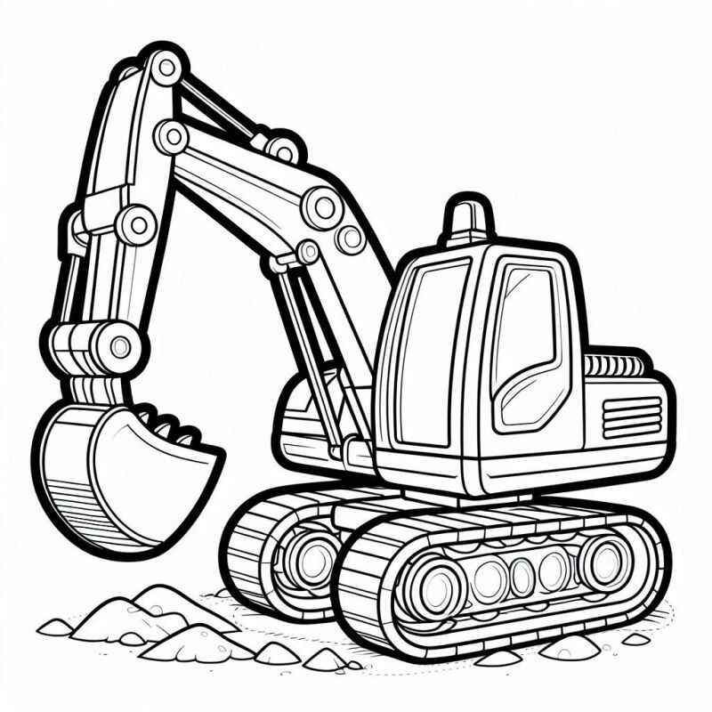 Desenho de Escavadeira Desenho Colorir Imprimir 20