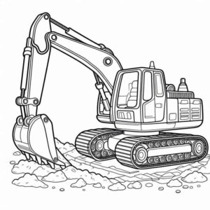 Desenho de Escavadeira Desenho Colorir Imprimir 21