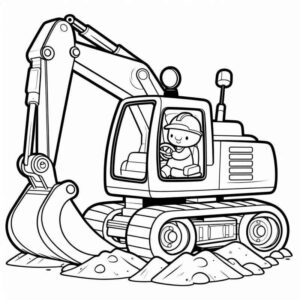 Desenho de Escavadeira Desenho Colorir Imprimir 22