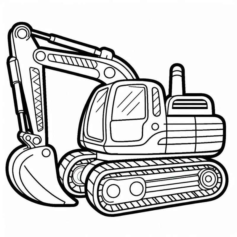 Desenho de Escavadeira Desenho Colorir Imprimir 23