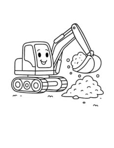 Desenho de Escavadeira Desenho Colorir Imprimir 24