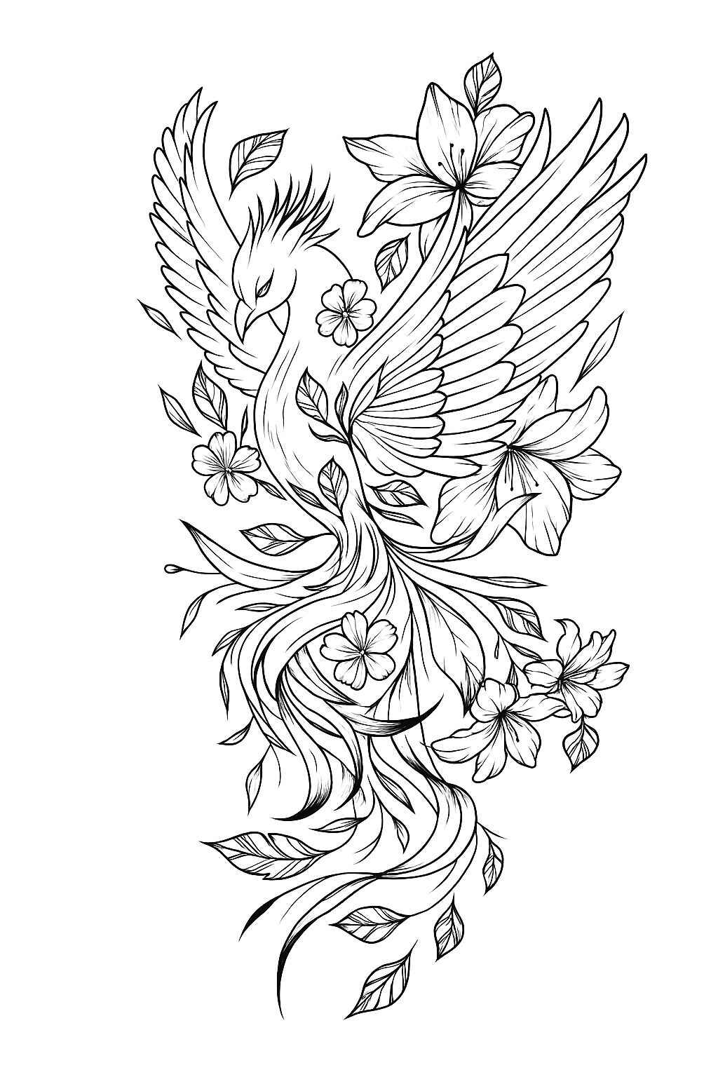 Desenho de Fenix Desenho Colorir Imprimir 02