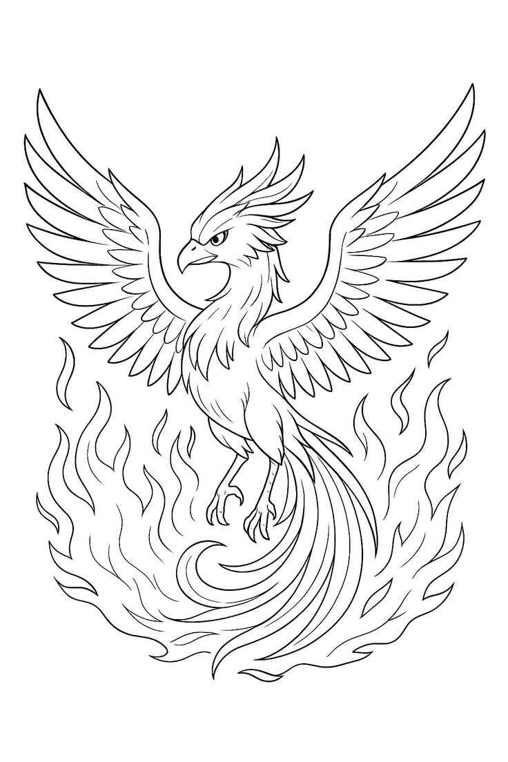 Desenho de Fenix Desenho Colorir Imprimir 06