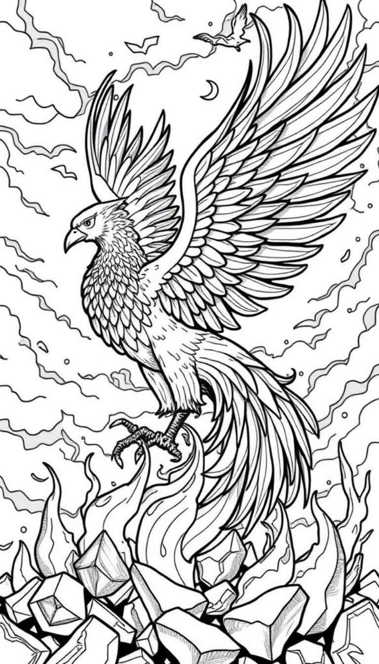 Desenho de Fenix Desenho Colorir Imprimir 08