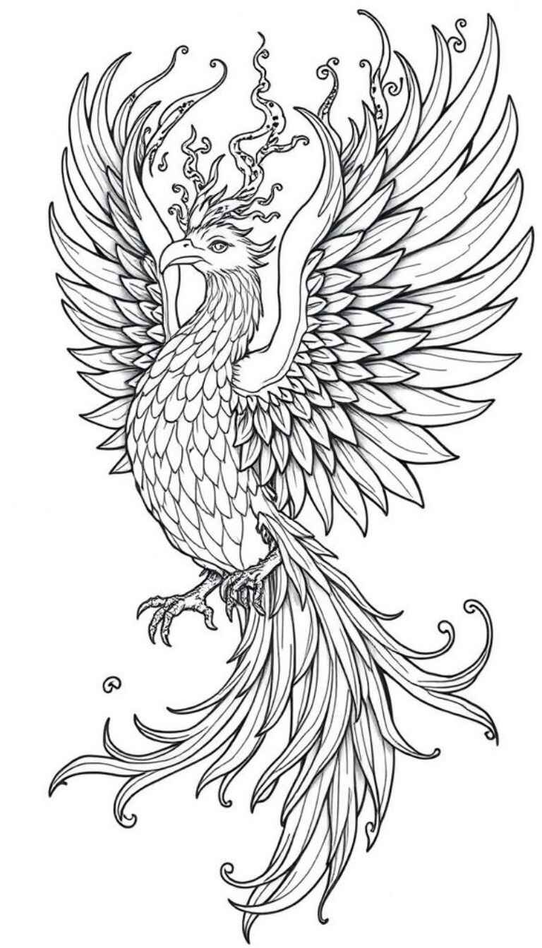 Desenho de Fenix Desenho Colorir Imprimir 14
