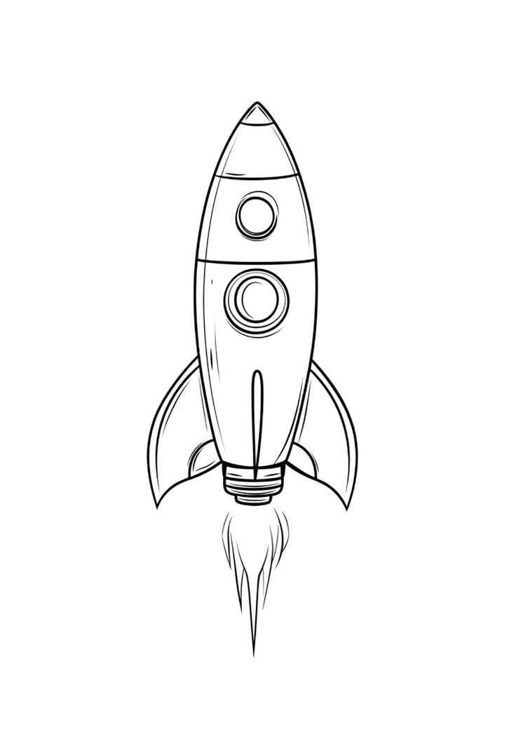 Desenho de Foguete Desenho Colorir Imprimir 01