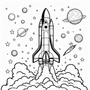 Desenho de Foguete Desenho Colorir Imprimir 05