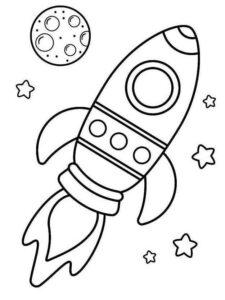 Desenho de Foguete Desenho Colorir Imprimir 07