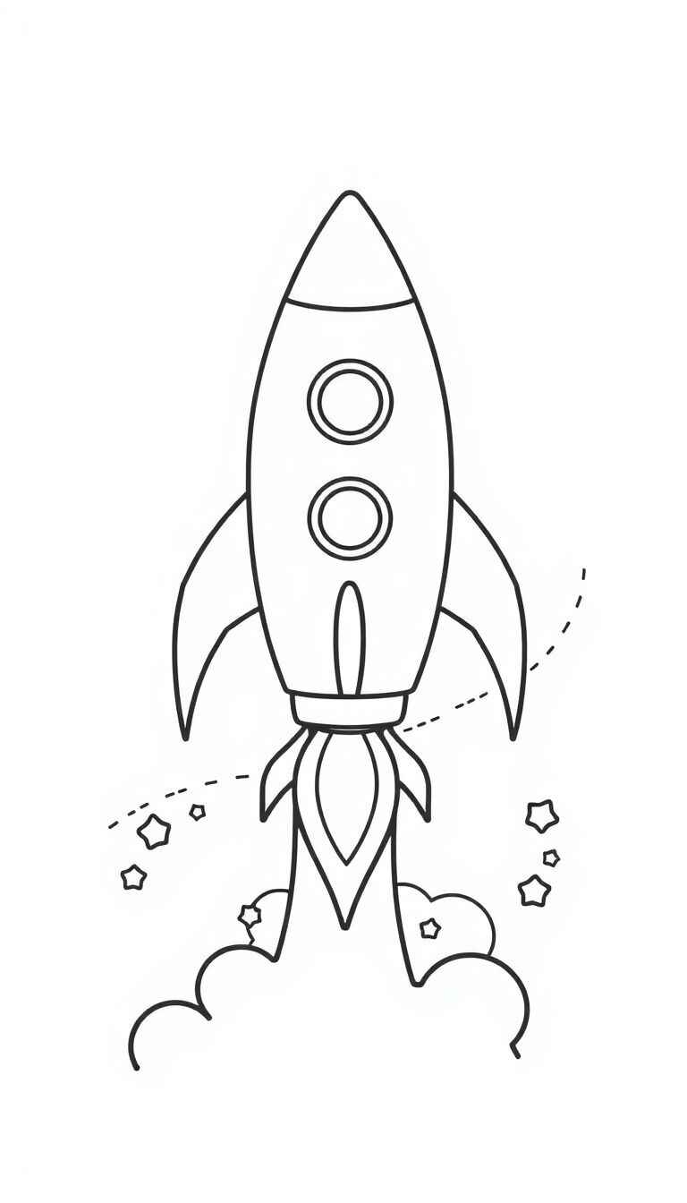 Desenho de Foguete Desenho Colorir Imprimir 08