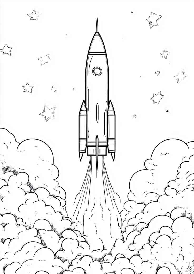 Desenho de Foguete Desenho Colorir Imprimir 10