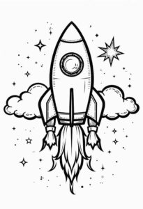 Desenho de Foguete Desenho Colorir Imprimir 13