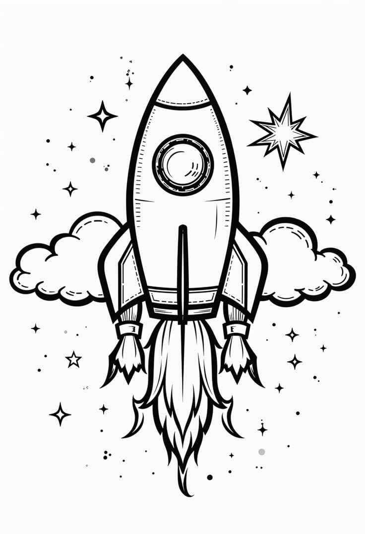 Desenho de Foguete Desenho Colorir Imprimir 13