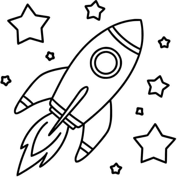 Desenho de Foguete Desenho Colorir Imprimir 18