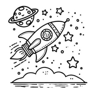 Desenho de Foguete Desenho Colorir Imprimir 19