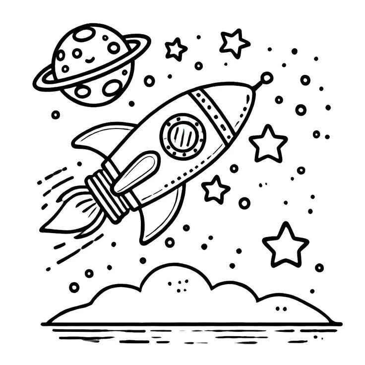 Desenho de Foguete Desenho Colorir Imprimir 19