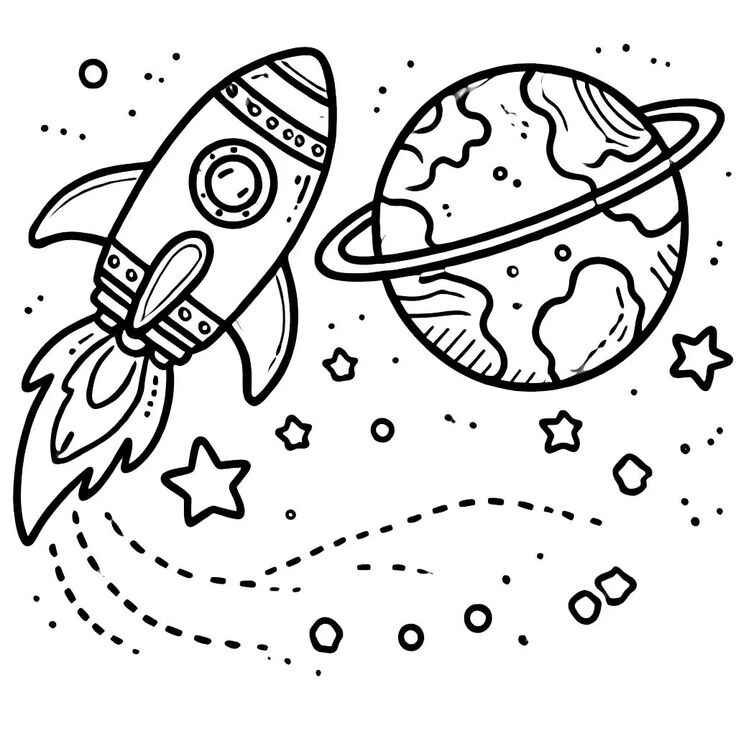 Desenho de Foguete Desenho Colorir Imprimir 20