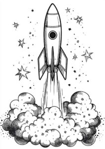 Desenho de Foguete Desenho Colorir Imprimir 22