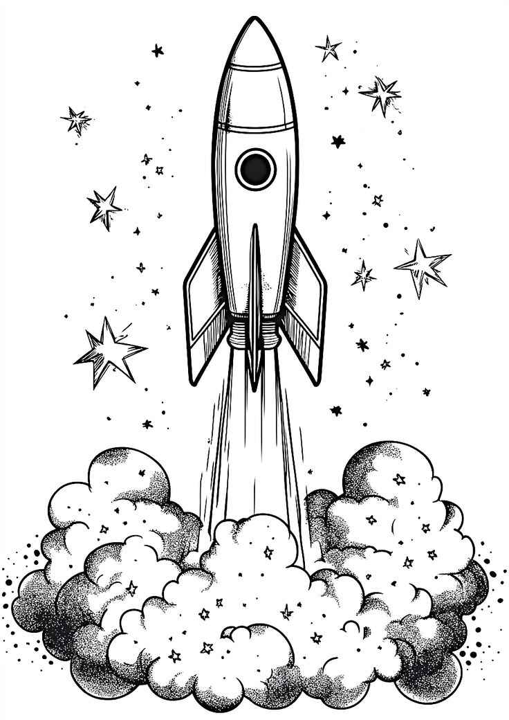 Desenho de Foguete Desenho Colorir Imprimir 22
