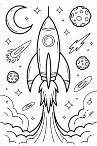 Desenho de Foguete Desenho Colorir Imprimir 23