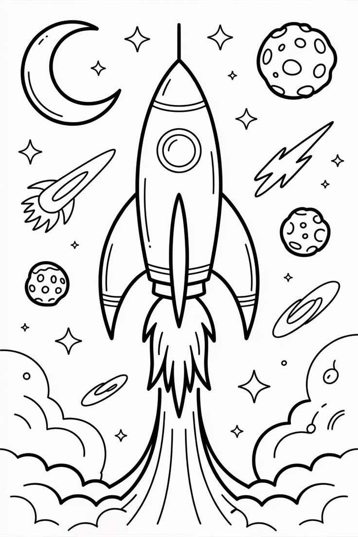 Desenho de Foguete Desenho Colorir Imprimir 23