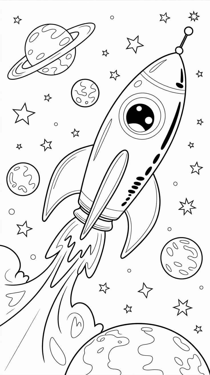 Desenho de Foguete Desenho Colorir Imprimir 30