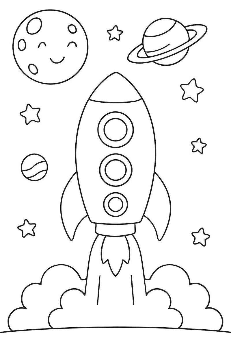 Desenho de Foguete Desenho Colorir Imprimir 44