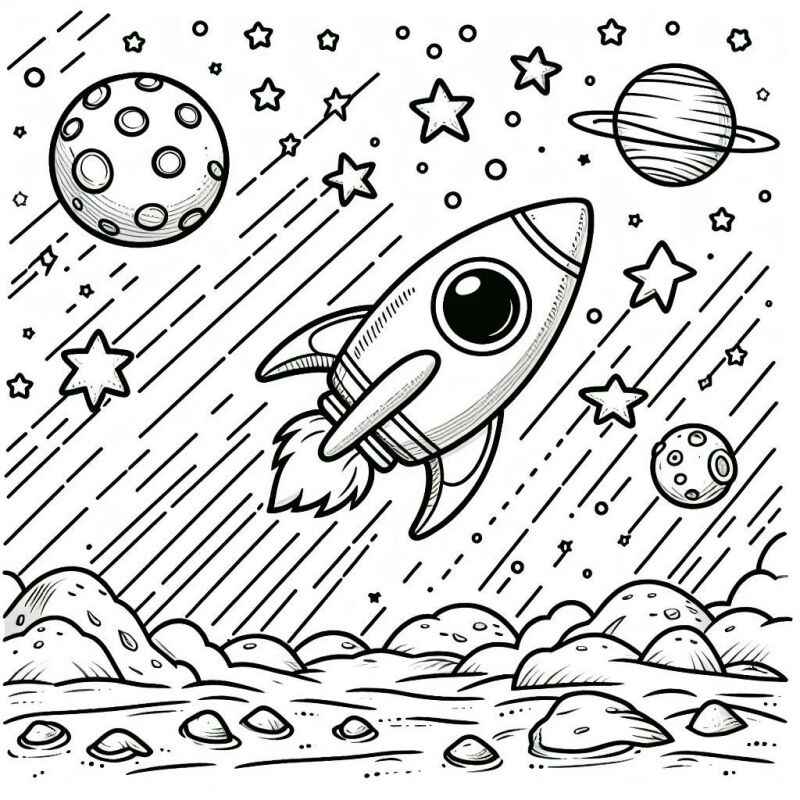 Desenho de Foguete Desenho Colorir Imprimir 62