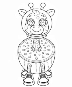 Desenho de Girafa Celeste Desenho Colorir Imprimir 03