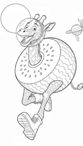 Desenho de Girafa Celeste Desenho Colorir Imprimir 04