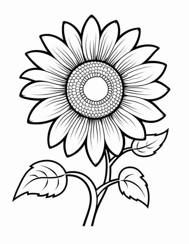 Desenho de Girassol Desenho Colorir Imprimir 05