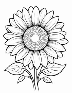 Desenho de Girassol Desenho Colorir Imprimir 06
