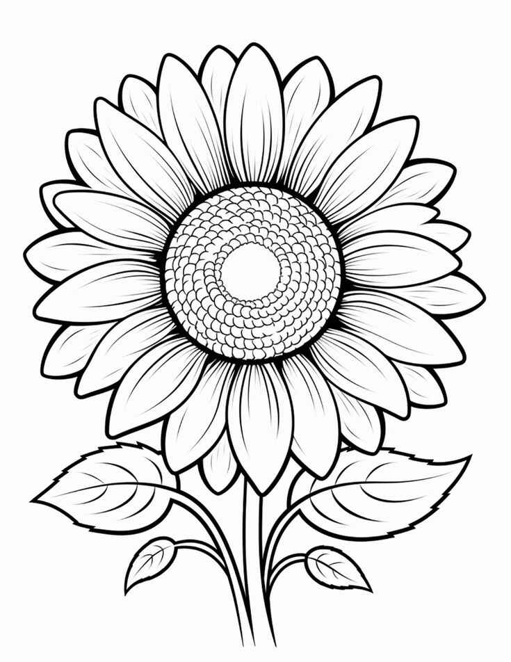 Desenho de Girassol Desenho Colorir Imprimir 06