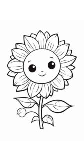 Desenho de Girassol Desenho Colorir Imprimir 07