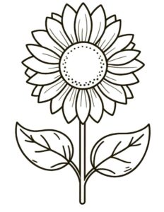 Desenho de Girassol Desenho Colorir Imprimir 09