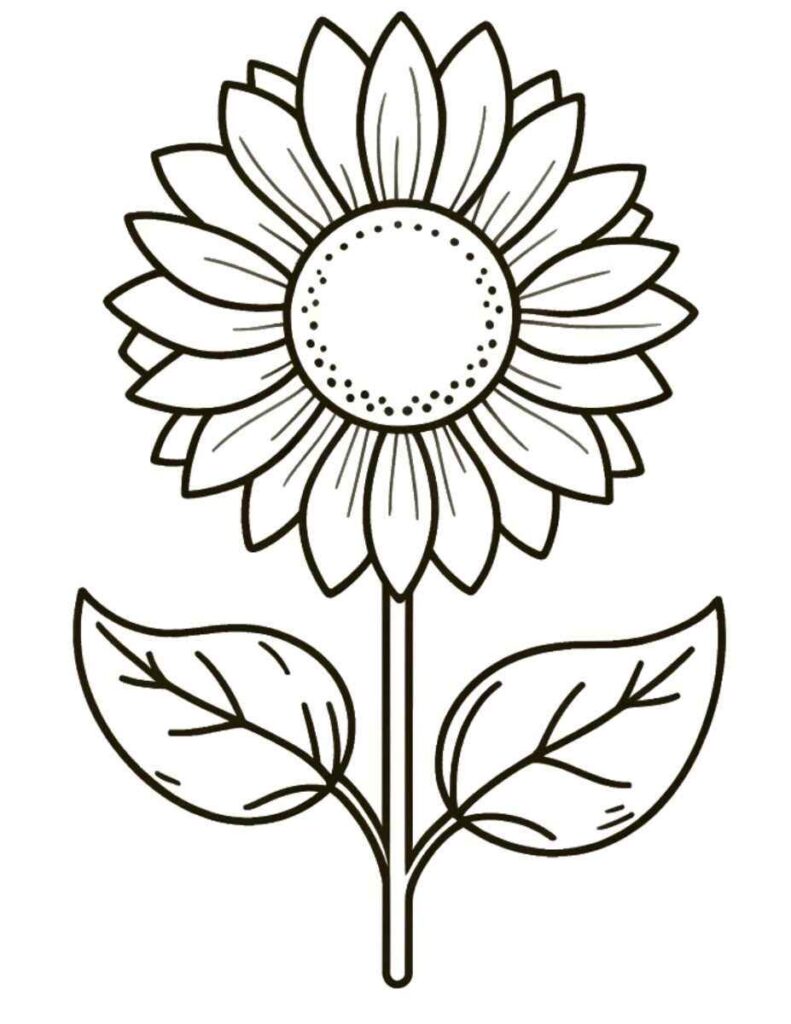 Desenhos de Girassol para Imprimir e Colorir