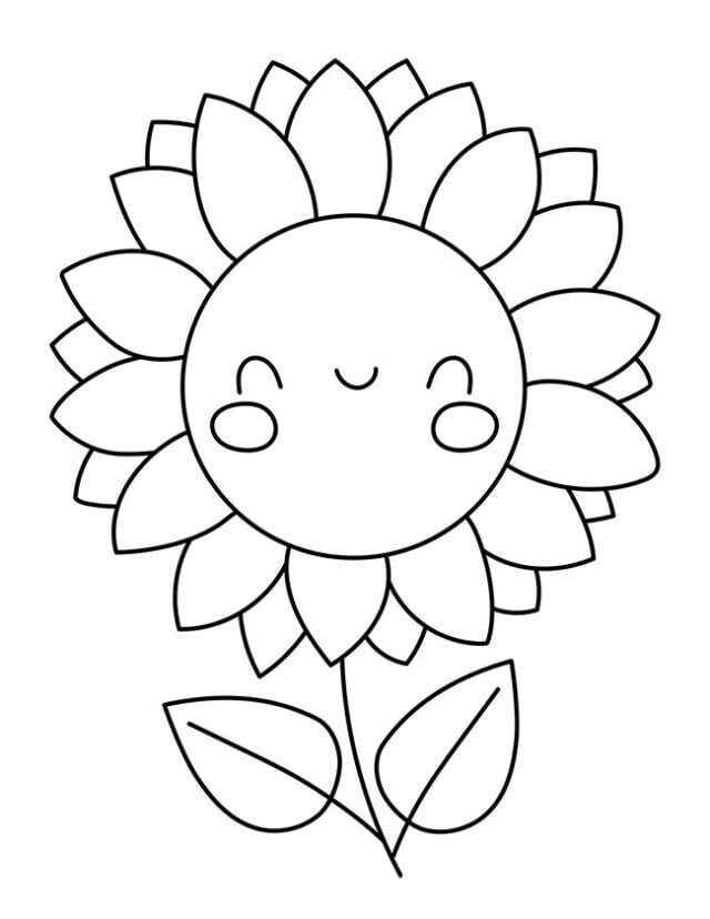 Desenho de Girassol Desenho Colorir Imprimir 13