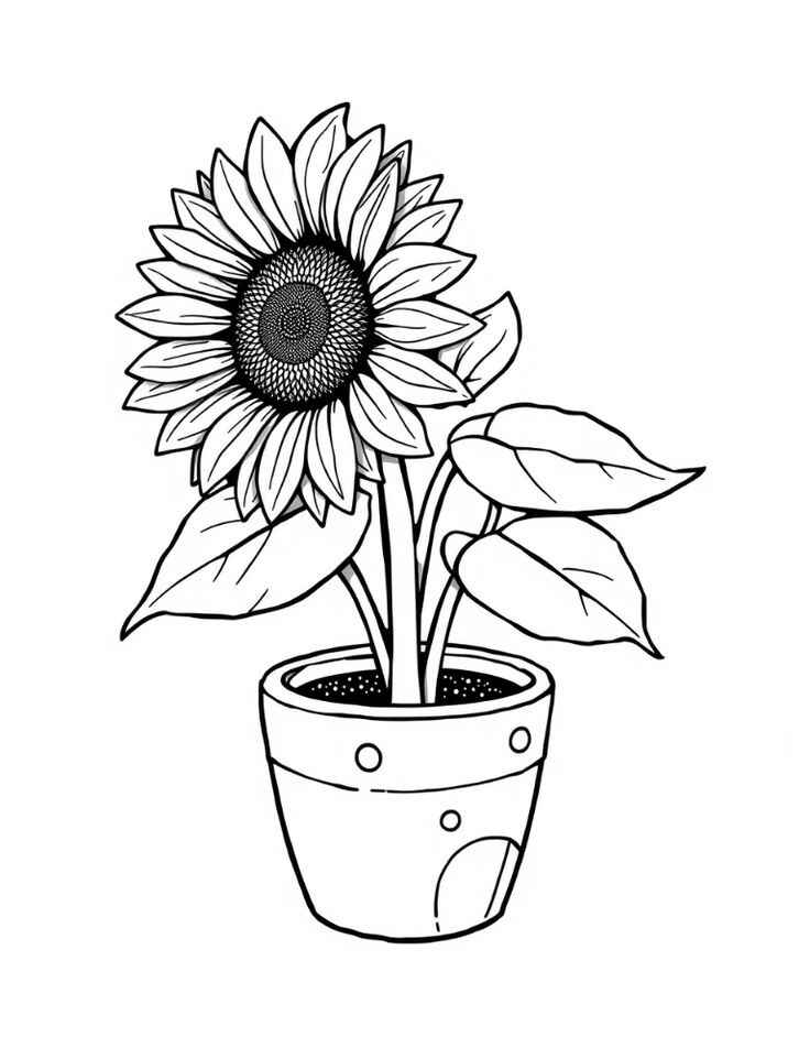 Desenho de Girassol Desenho Colorir Imprimir 15