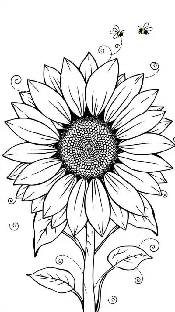 Desenho de Girassol Desenho Colorir Imprimir 16