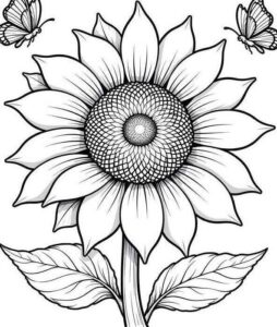 Desenho de Girassol Desenho Colorir Imprimir 17