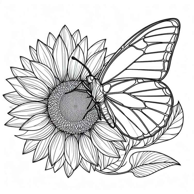 Desenho de Girassol Desenho Colorir Imprimir 30