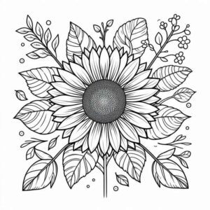Desenho de Girassol Desenho Colorir Imprimir 31