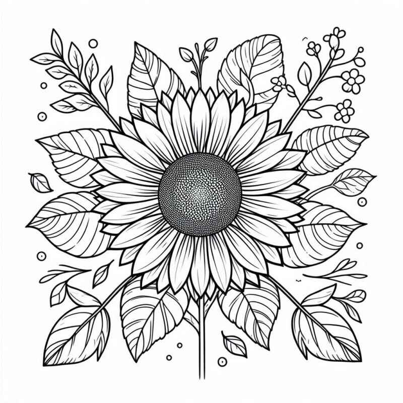 Desenho de Girassol Desenho Colorir Imprimir 31