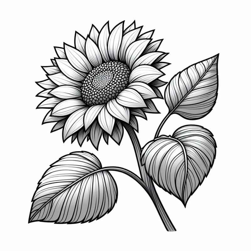Desenho de Girassol Desenho Colorir Imprimir 32