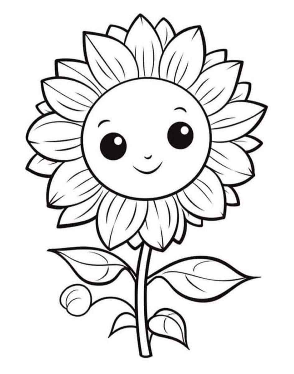 Desenho de Girassol Desenho Colorir Imprimir 33