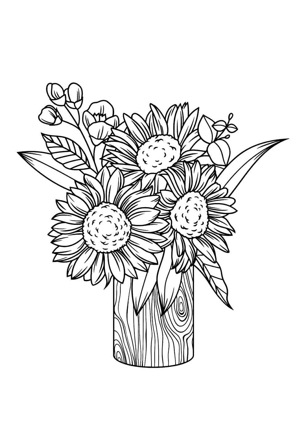 Desenho de Girassol Desenho Colorir Imprimir 39