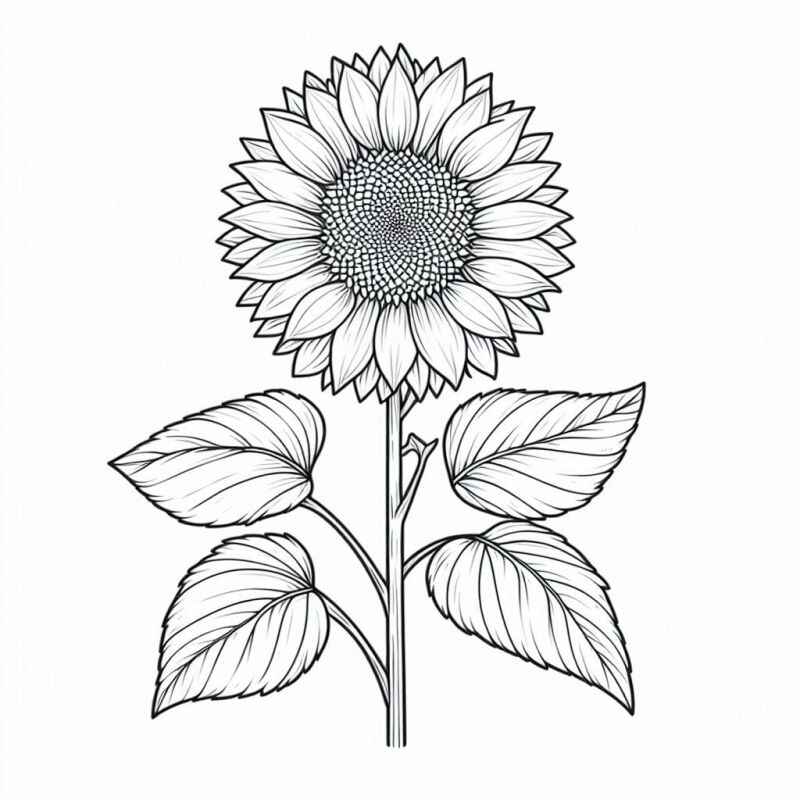 Desenho de Girassol Desenho Colorir Imprimir 40