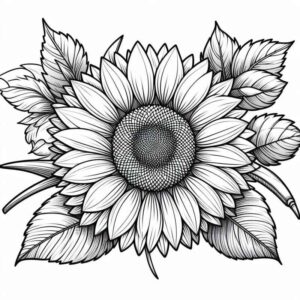 Desenho de Girassol Desenho Colorir Imprimir 44