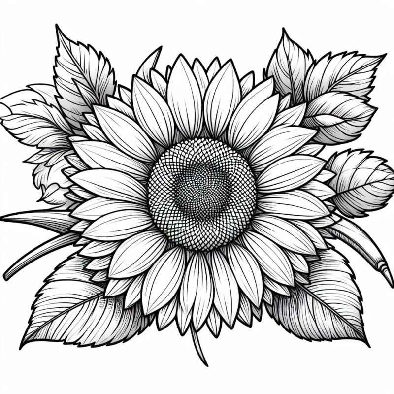 Desenho de Girassol Desenho Colorir Imprimir 44